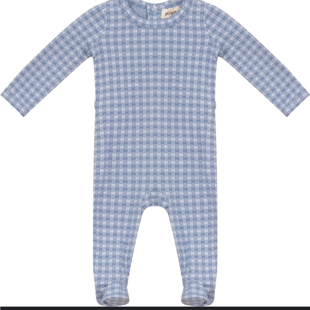 BABY ONSIE FROM MOCHA Blue Checkered Kids One Piece. #409
